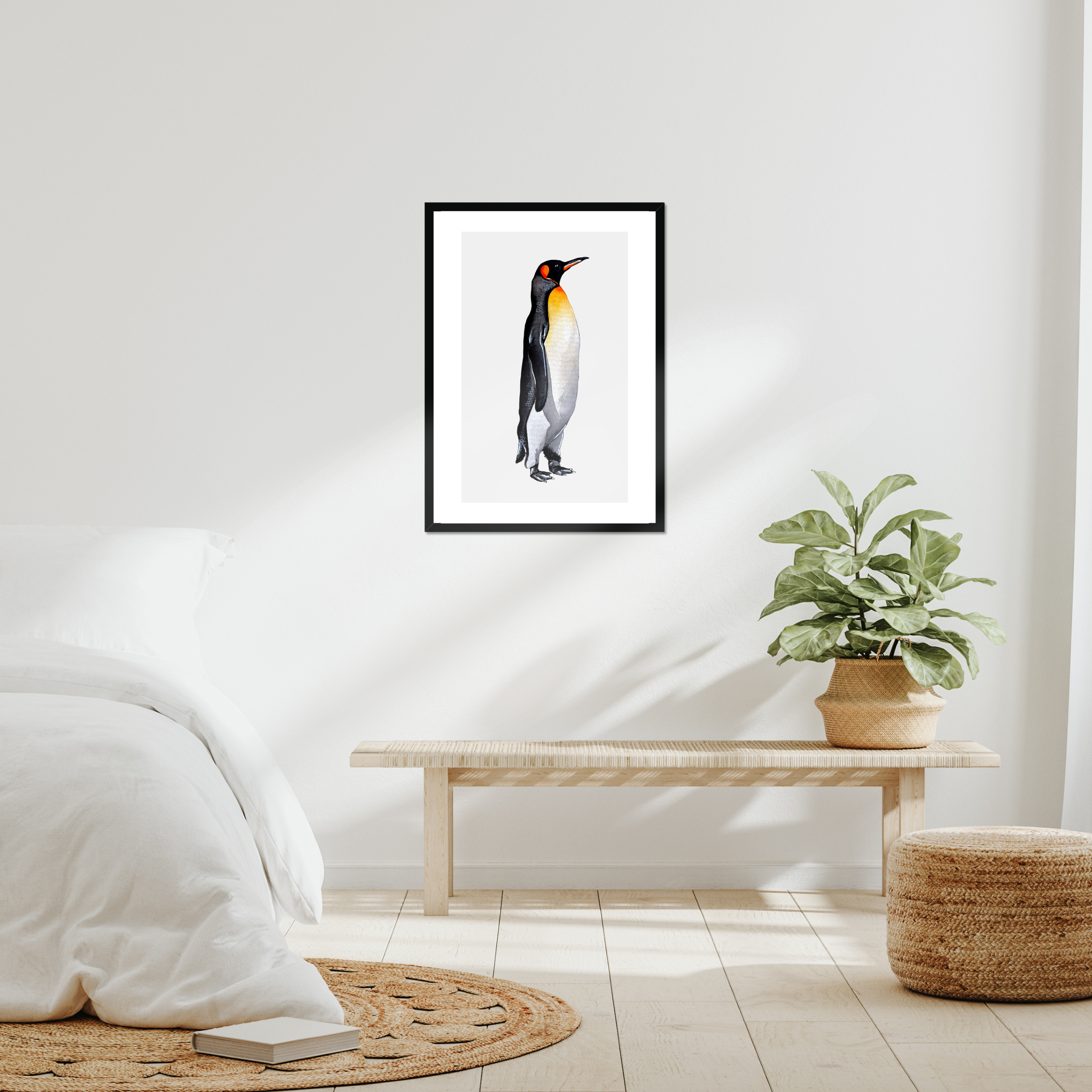 Aquarelle naturaliste - Le manchot royal
