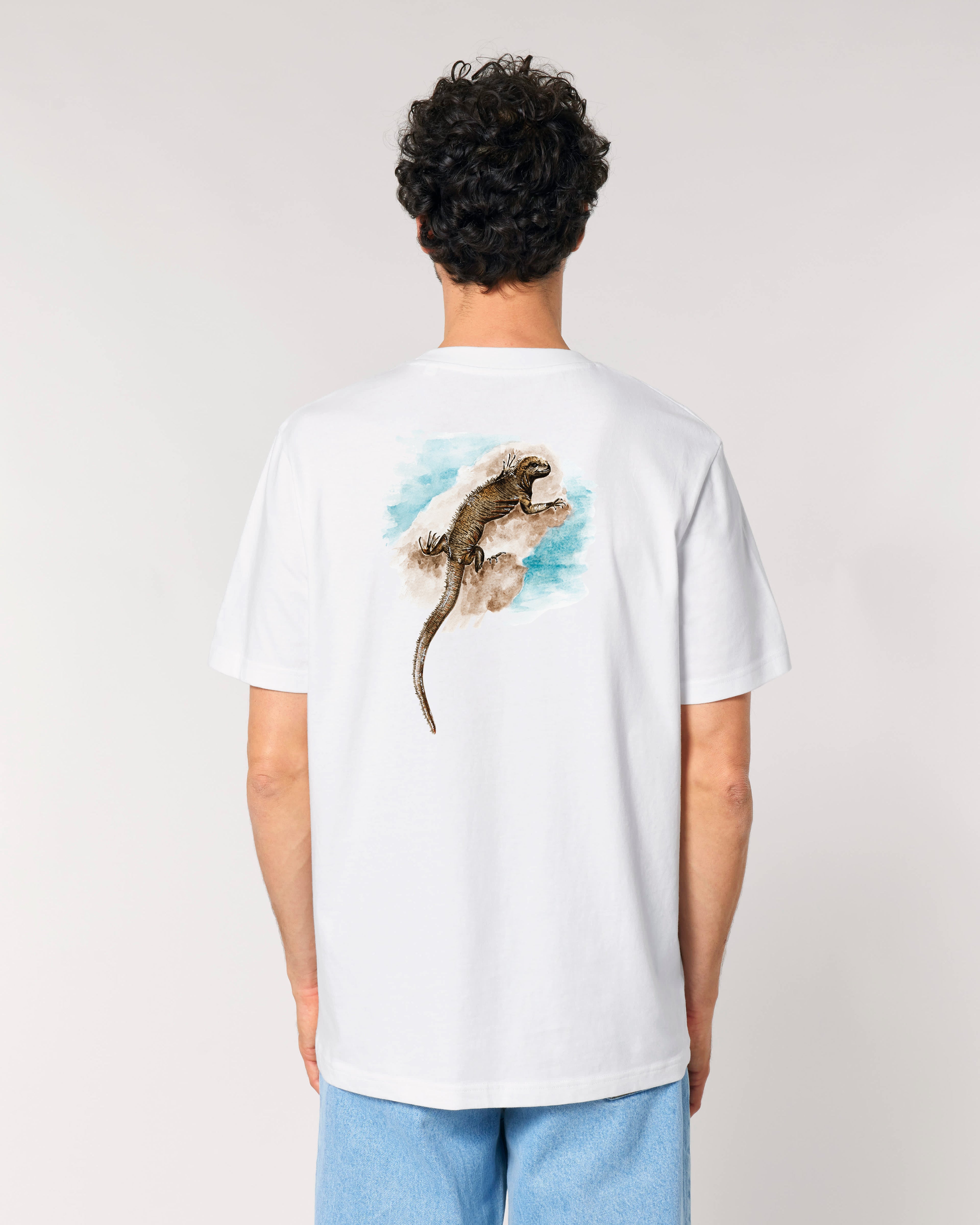T-shirt aquarelle naturaliste - Iguane marin