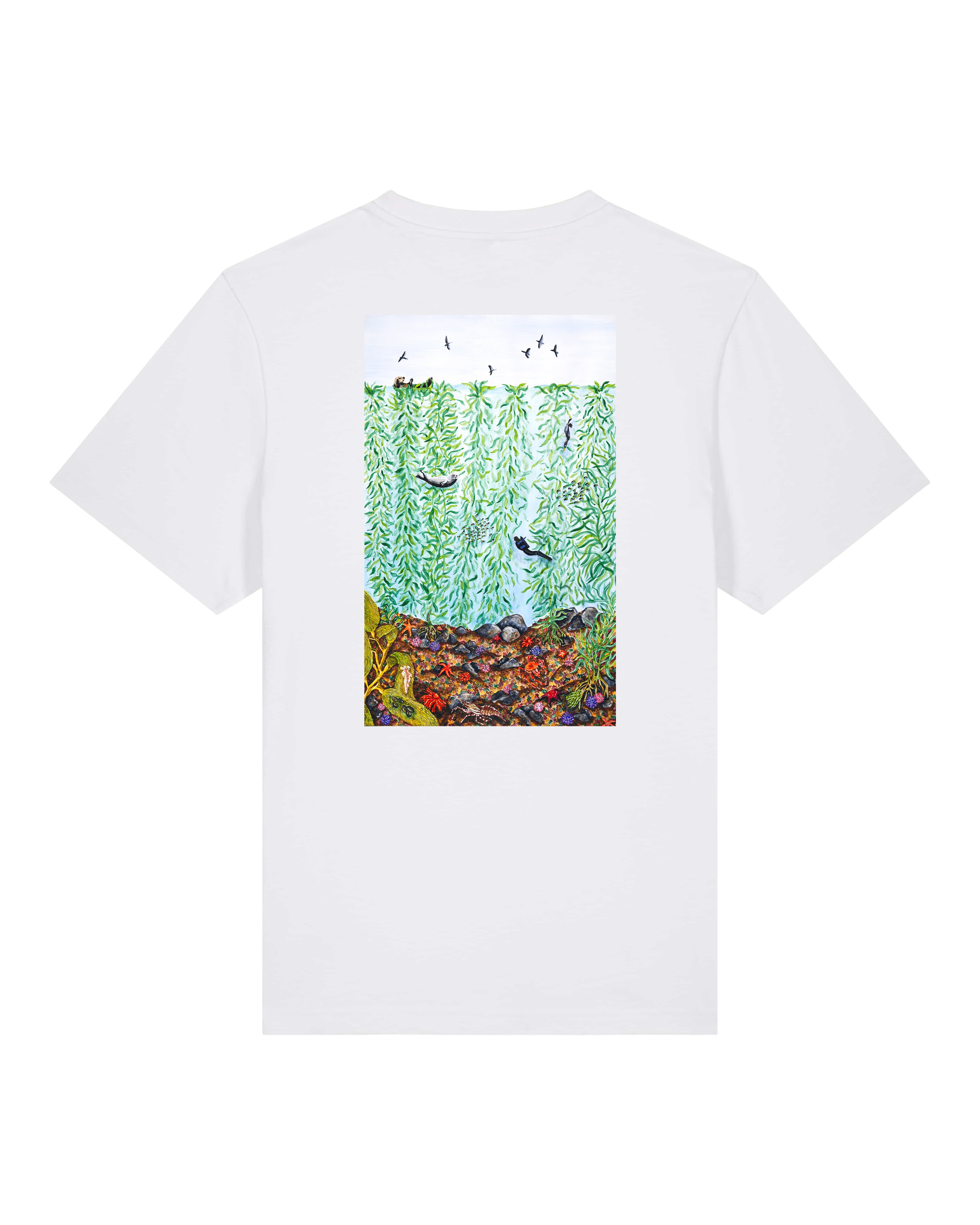 T-shirt aquarelle naturaliste - Forêt de kelp