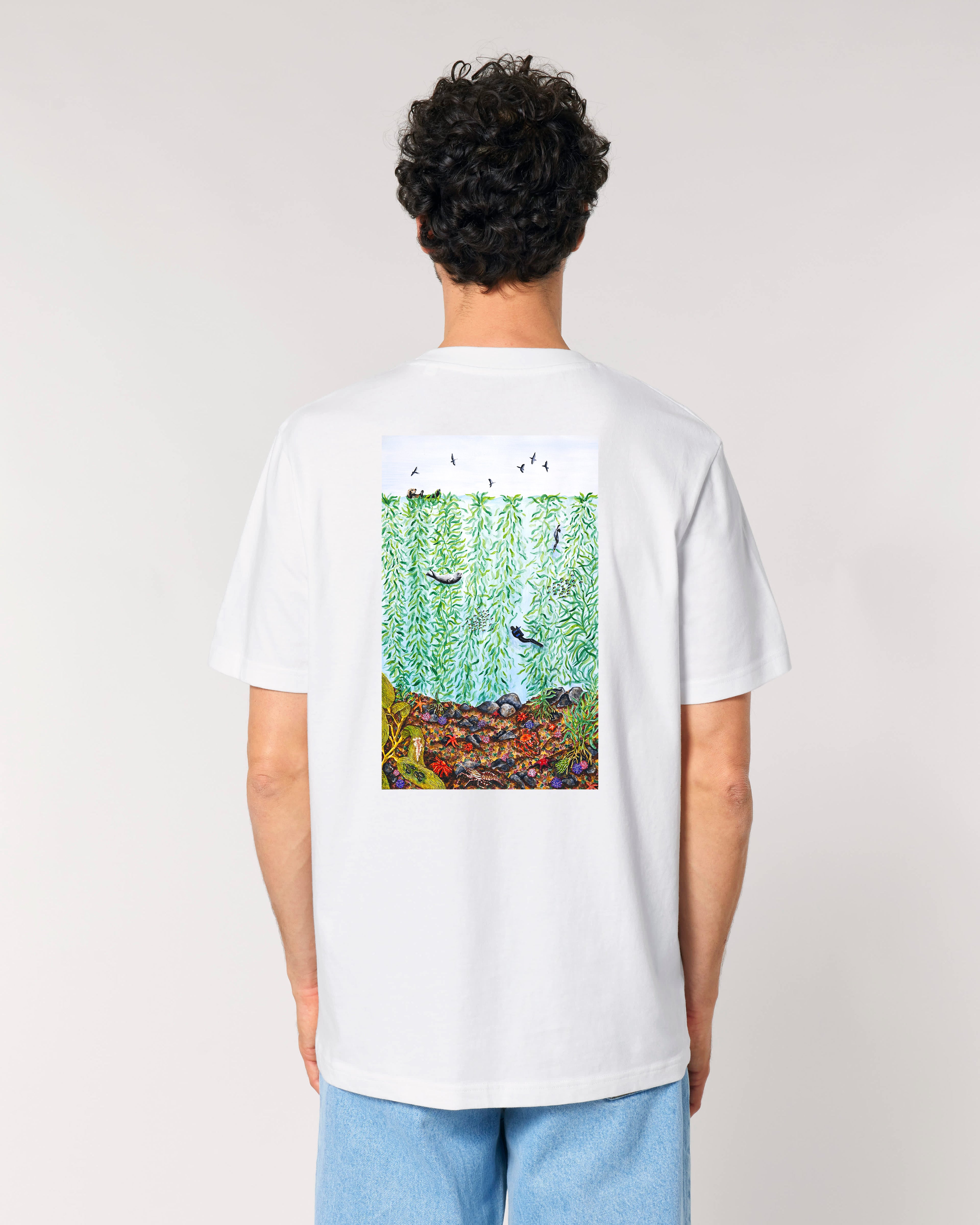 T-shirt aquarelle naturaliste - Forêt de kelp